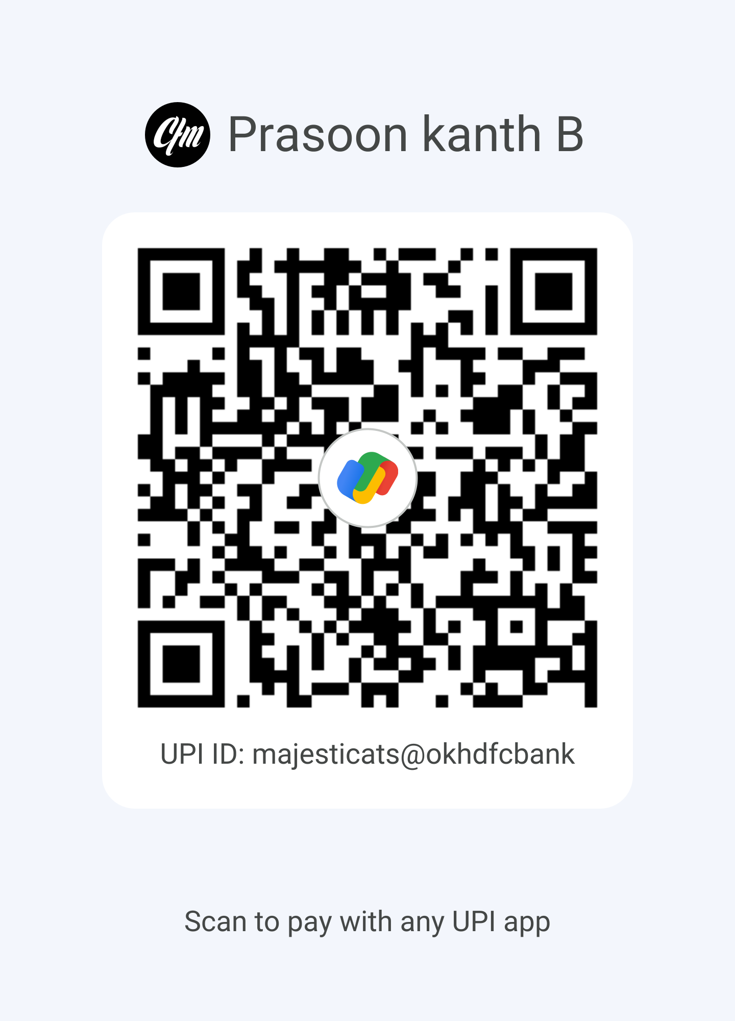 Scan to Pay via Google Pay